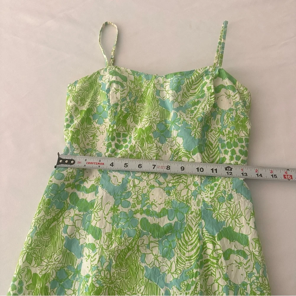 Lilly Pulitzer Green, Blue and White Jungle Women’s Sundress Dress Size 0 - Picture 7 of 12
